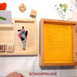 Montessori Schreiben üben, Holz Sandbox, Geschenk Kinder, Waldorf