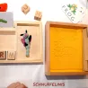 Montessori Schreiben üben, Einschulung Geschenk Sandbox Kinder Waldorf