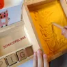 Montessori Schreiben üben, Holz Sandbox, Geschenk Kinder, Waldorf