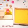 Montessori Schreiben üben, Holz Sandbox, Geschenk Kinder, Waldorf