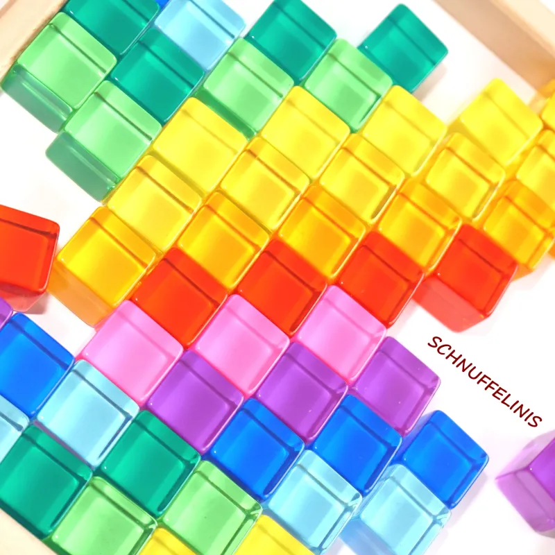 Light building blocks acrylic, colorful rainbow stones transparent