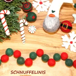Baumketten aus Filz, Filzkugeln Weihnachtskugeln, Christbaum Kette, Filz