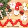 Baumketten aus Filz, Filzkugeln Weihnachtskugeln, Christbaum Kette, Filz