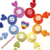 mandala arcobaleno colorato, mandala prodotti in feltro, Montessori