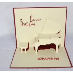Happy Birthday, Popup Karte, Piano, Klavierkarte