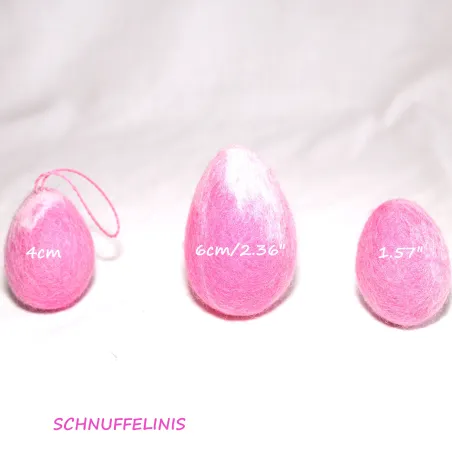Ostereier mit Anhänger, Filzeier Ostern, Eier meliert, Eier gefilzt