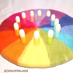Farbkreis aus Filz, Filzwolle Farbenteppich Jahreszeiten Montessori