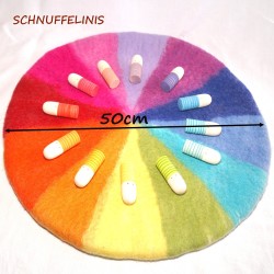Farbkreis aus Filz, Filzwolle Farbenteppich Jahreszeiten Montessori