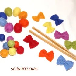 Montessori Sortierset, Regenbogen Montessori Filz Set