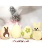 œufs de Pâques feutrés avec des motifs, œufs de Pâques feutrés, œufs