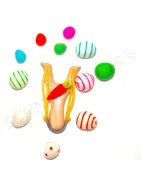 slingshots wooden Easter slingshot, felt Easter eggs, children's Easter nest idea