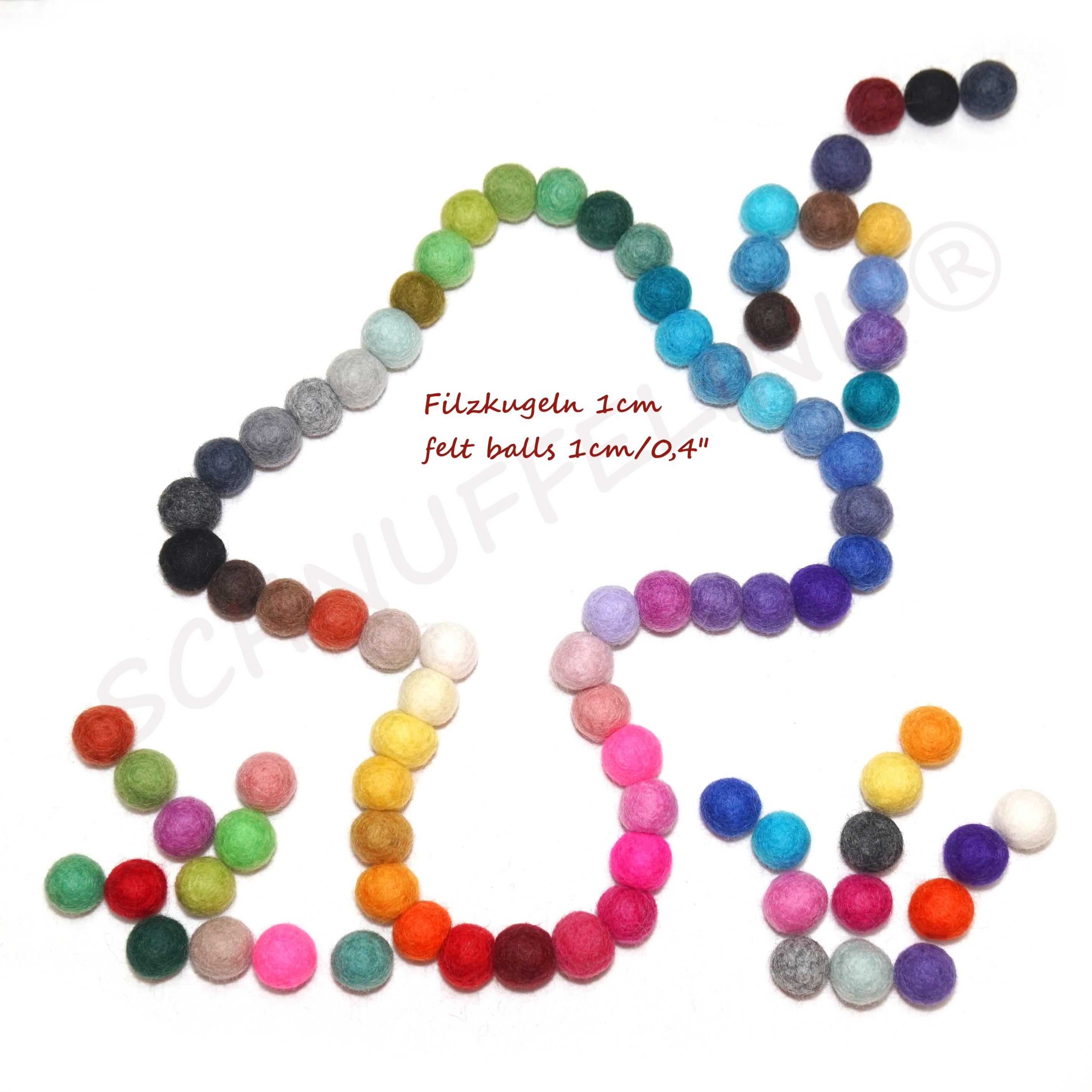 Felt balls 1-2,5cm/0,4"-1"