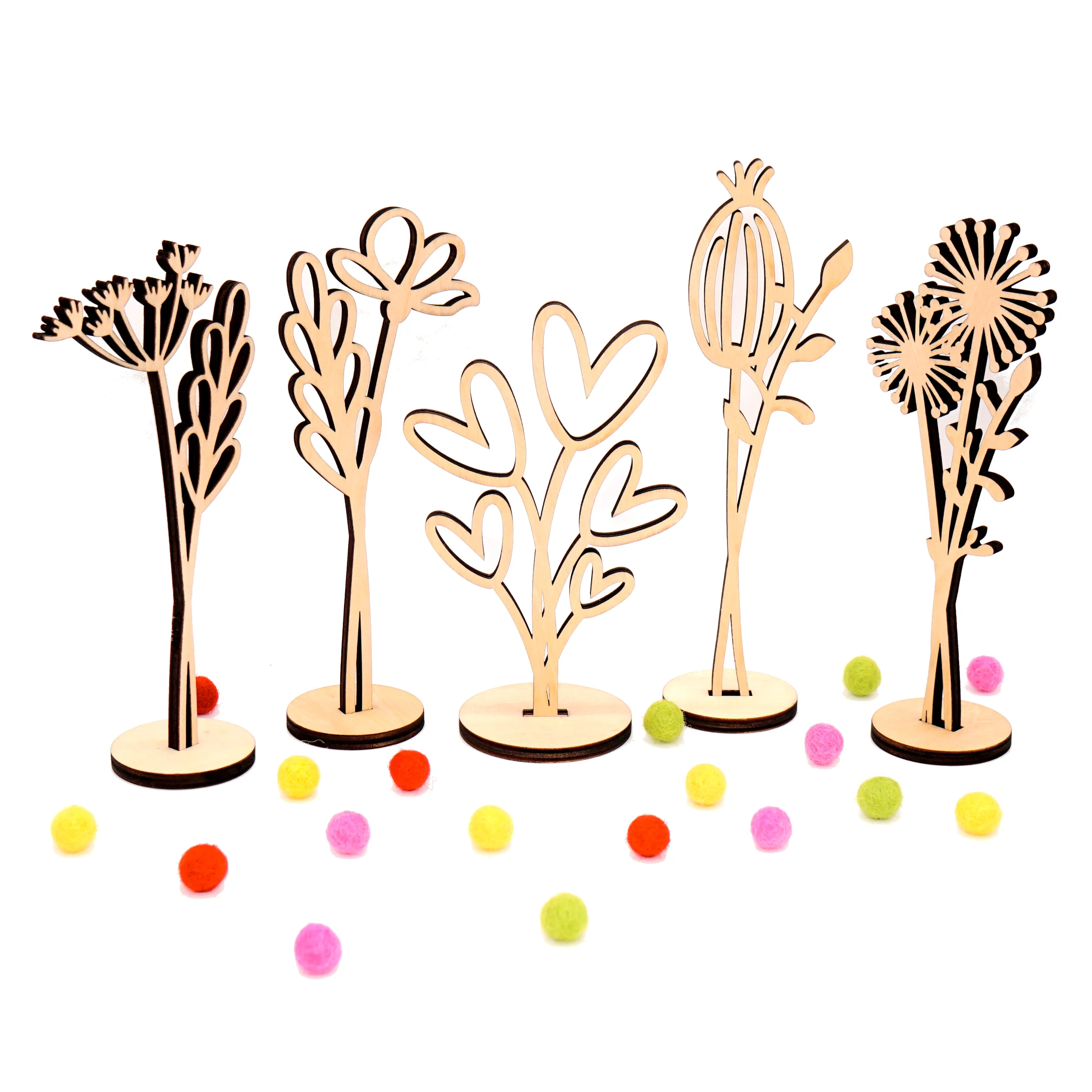 Blumen aus Holz